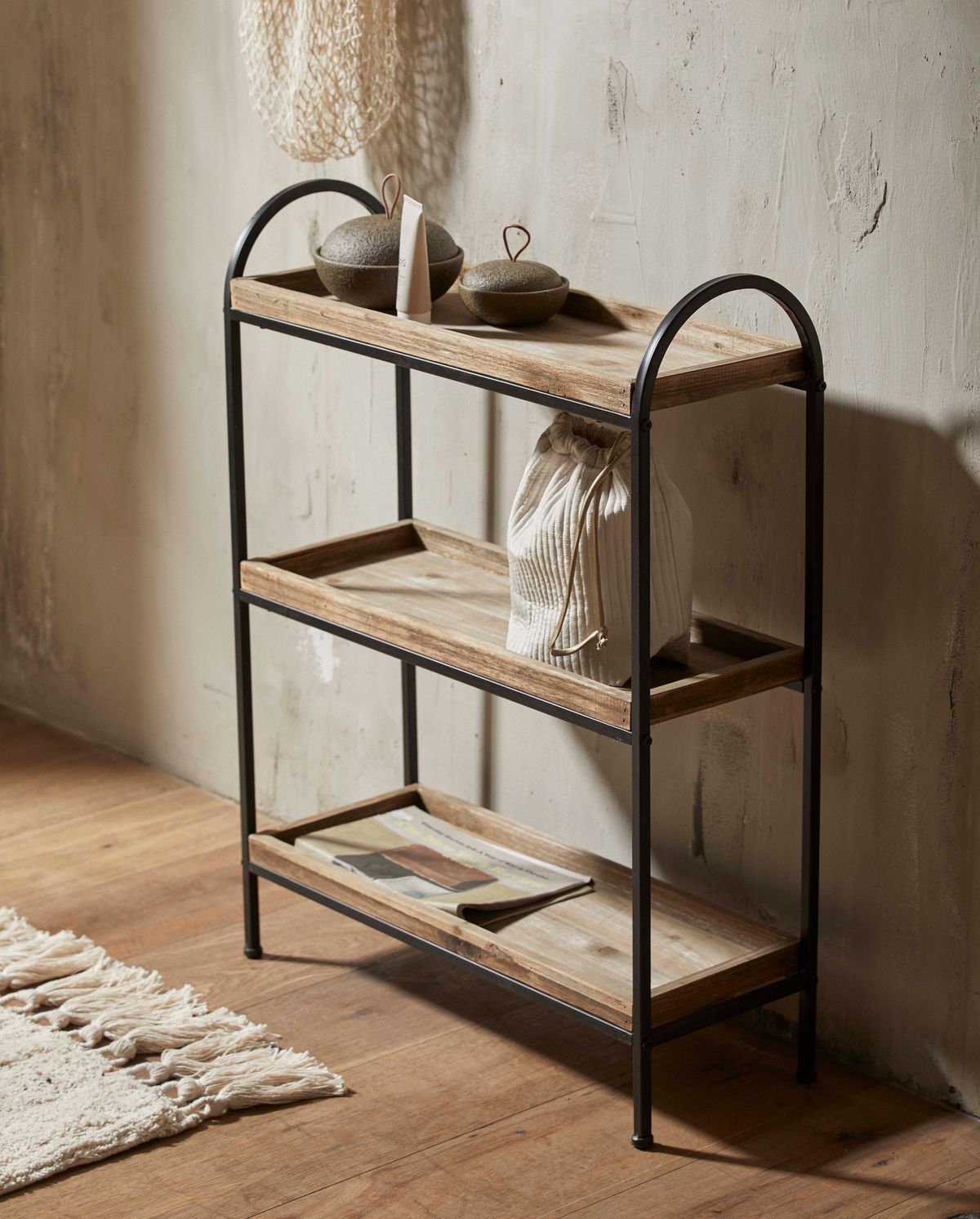 Patna iron shelf - wood