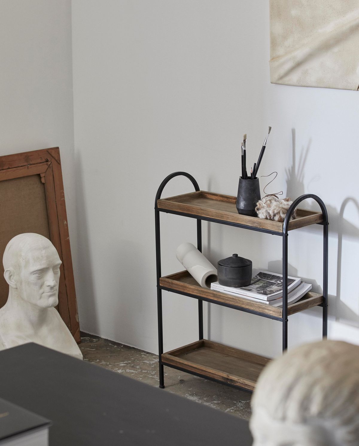 Patna iron shelf - wood