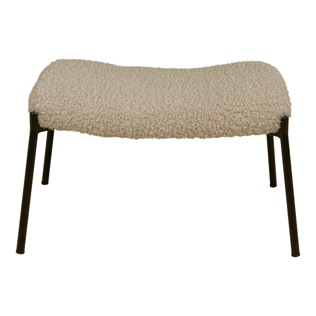 Glasgow footstool - footstool in gray -brown artificial lambskin with black legs - 1 - pcs