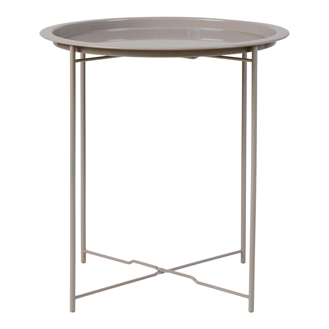 Bastia Corner Table - Corner table in beige -gray powder coated steel Ø47x50 cm - 1 - pcs