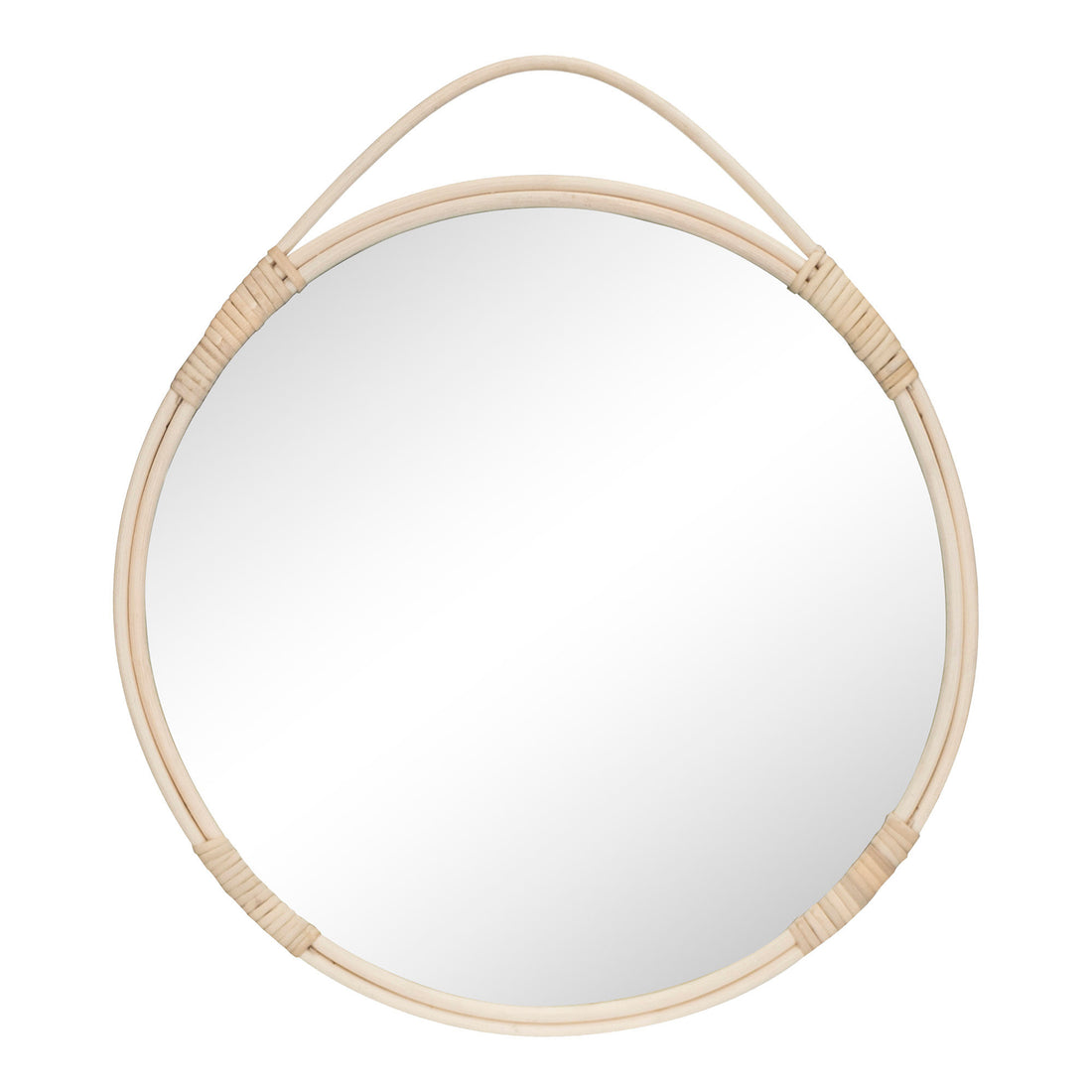 Malo mirror - mirror with rattan edge, nature, round, Ø50 cm - 1 - pcs