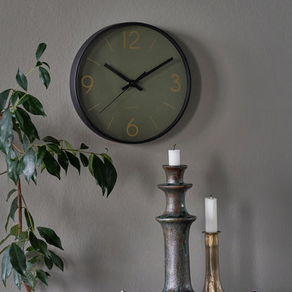 House Doctor wall clock, hdtime, dark green