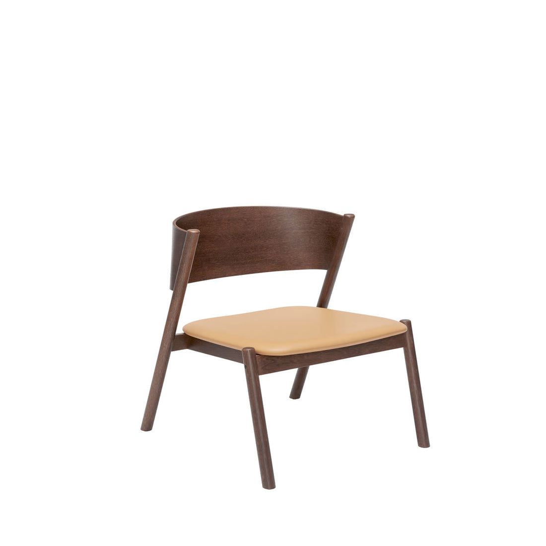 Hübsch oblique lounge chair seat dark brown