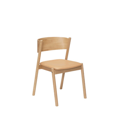 Hübsch oblique dining chair seat nature