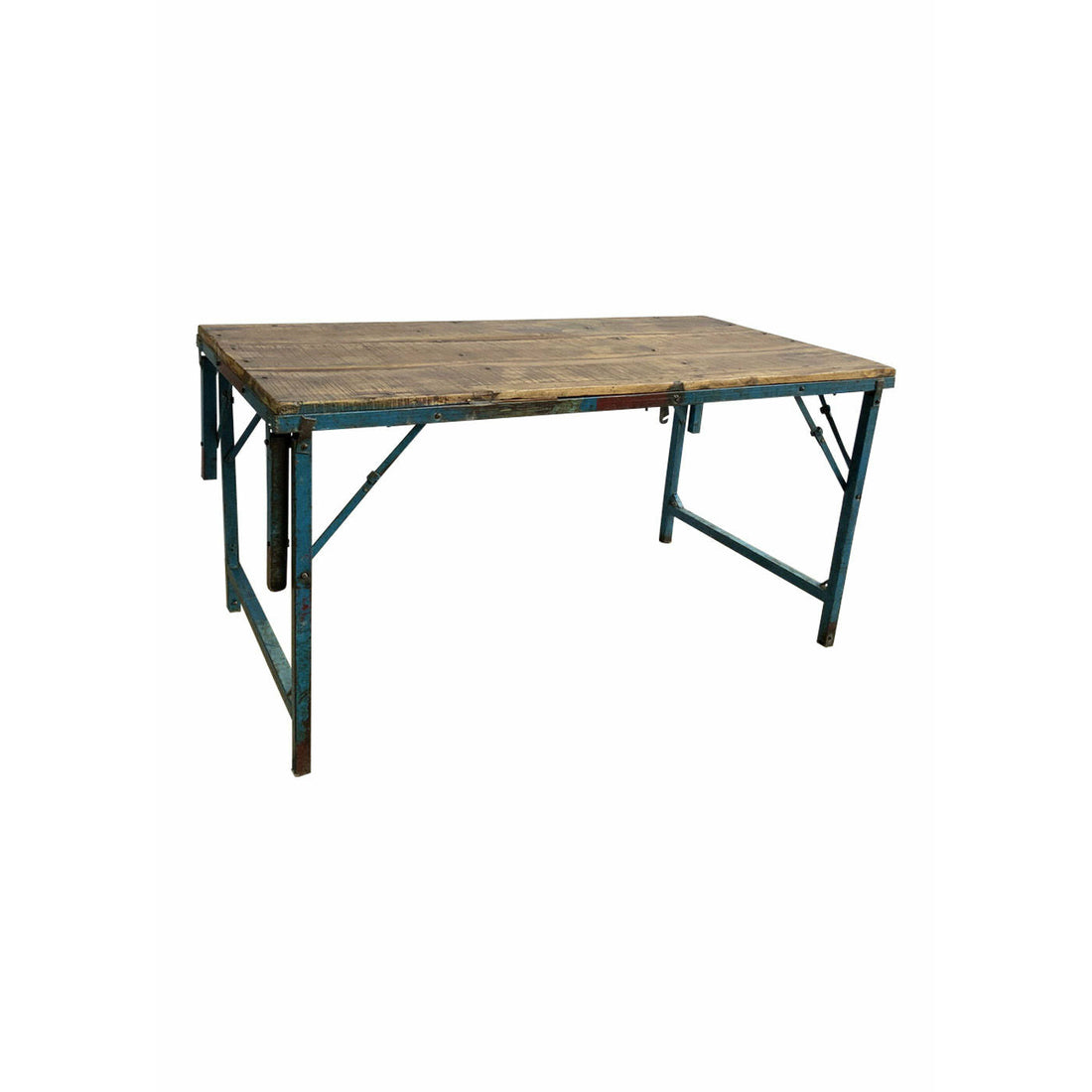 Sjælsø Nordic ORIGINAL WOOD TABLE WITH BLUE IRON LEG - BOTH DINING AND SOFA TABLE