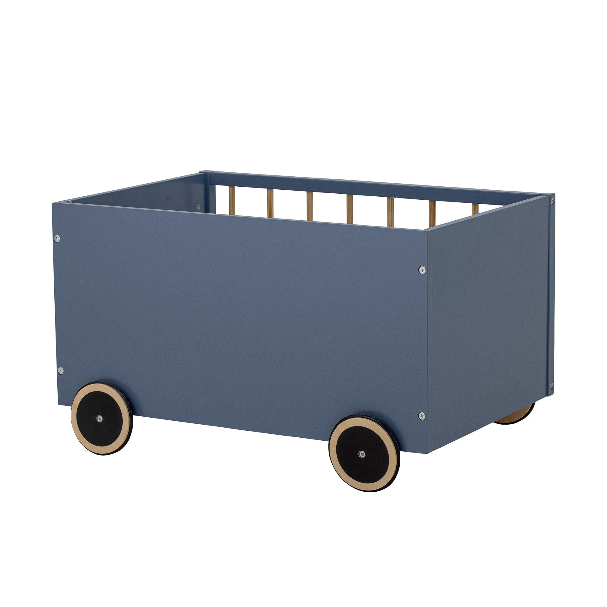 Bloomingville MINI Sebald Storage Box with Wheels, Blue, MDF