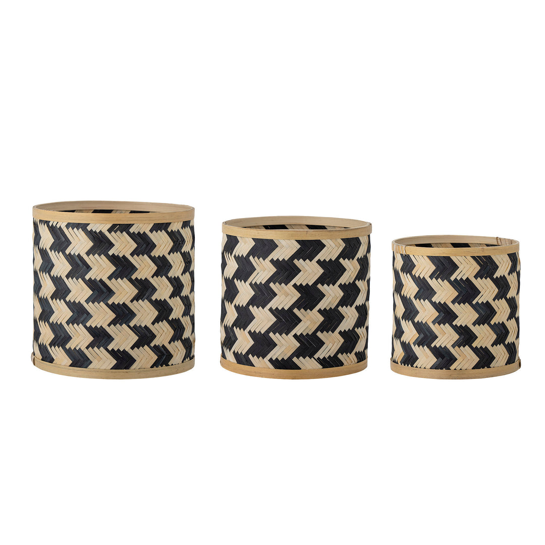 Bloomingville Estell Basket, Black, Bamboo