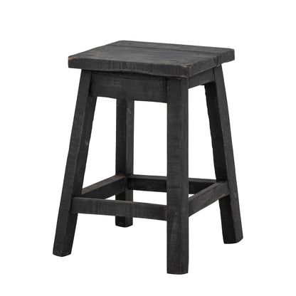 Bloomingville Lynge Stool, Black, Recycled wood
