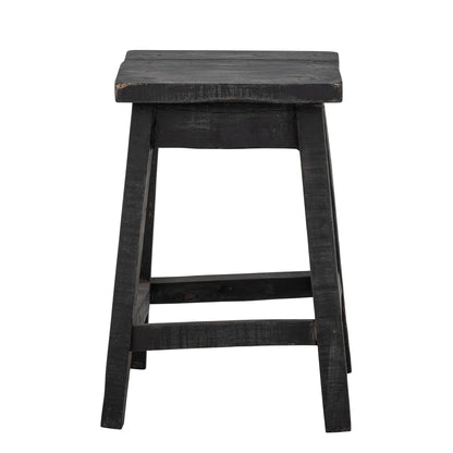 Bloomingville Lynge Stool, Black, Recycled wood