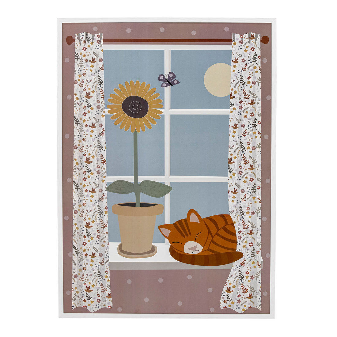 Bloomingville mini nuala illustration with frame, white, guy