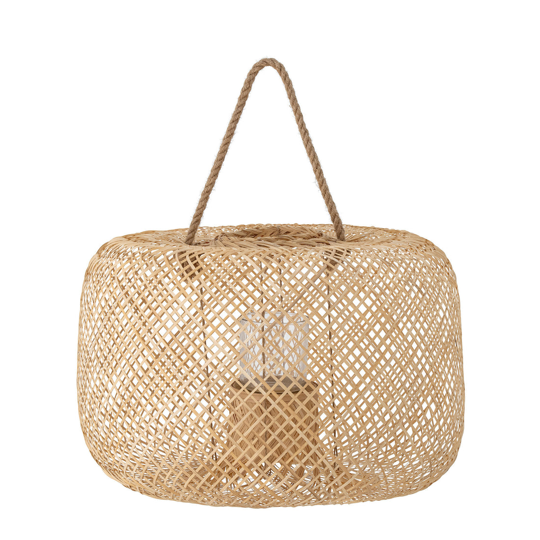 Bloomingville Musu Lantern w/Glass, Nature, Bamboo