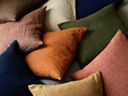 Cozy Living Luxury Light Linen Cushion Cover  - CHESTNUT
