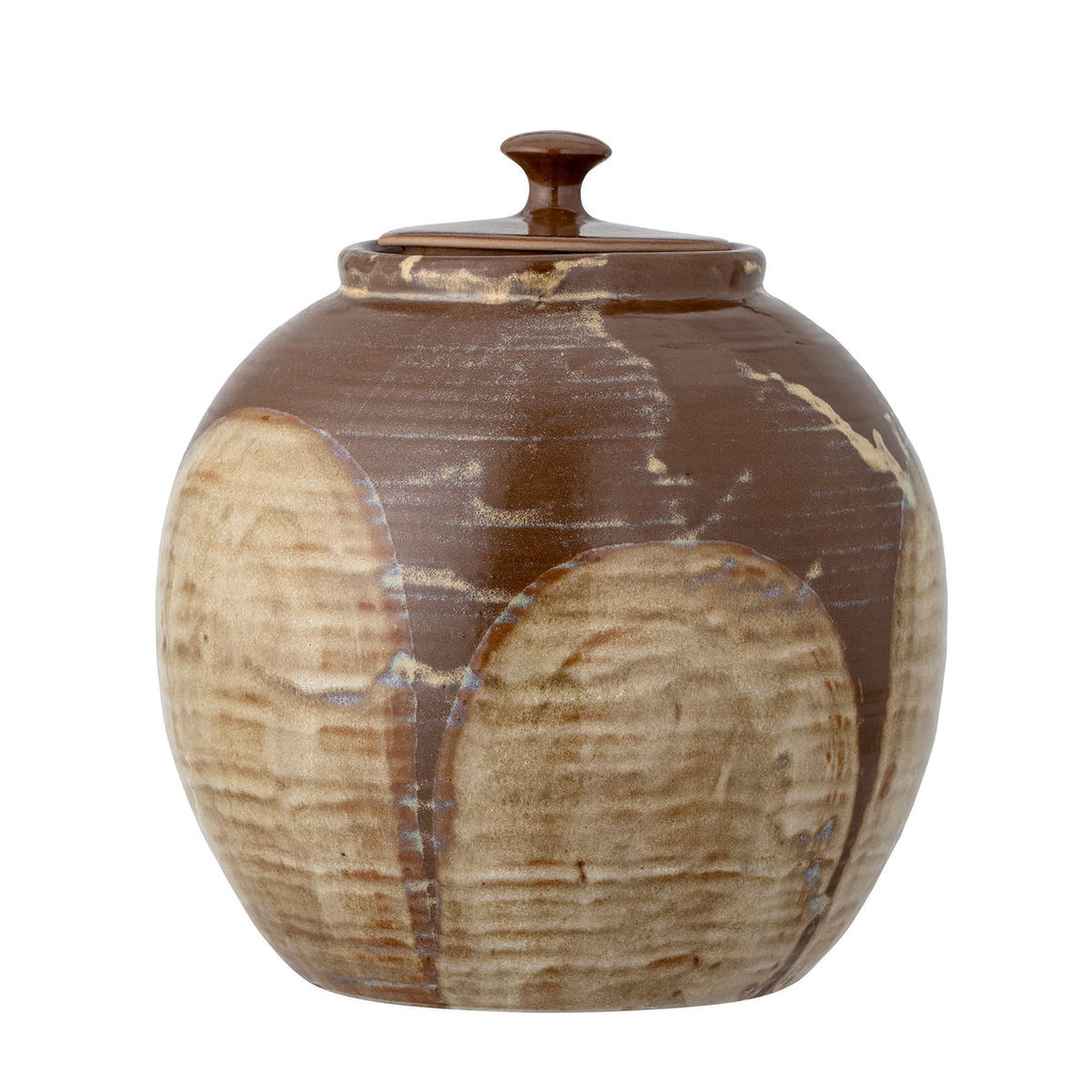 Bloomingville nasib jar w/lid, brown, stoneware