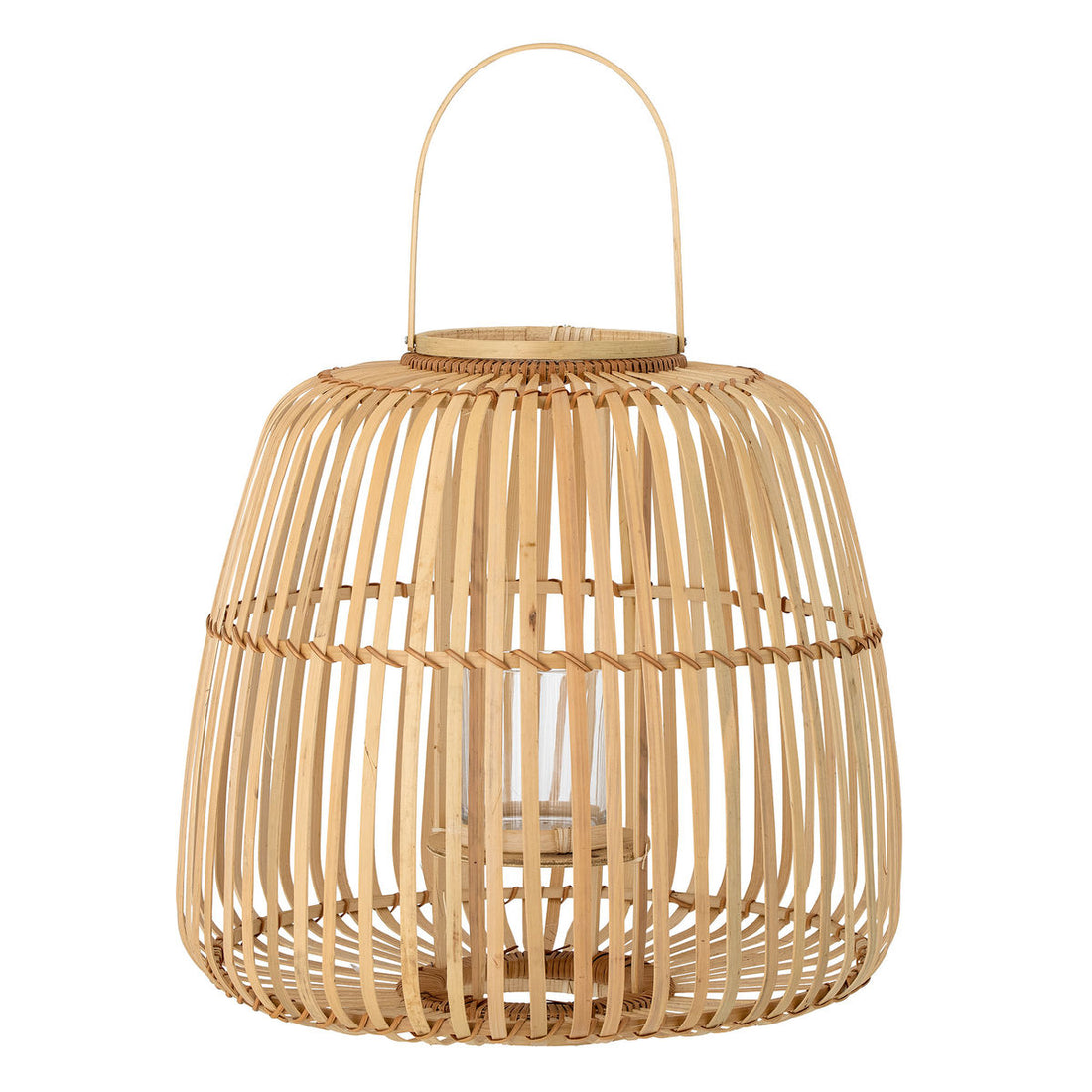 Bloomingville Lalla lantern w/glass, nature, bamboo