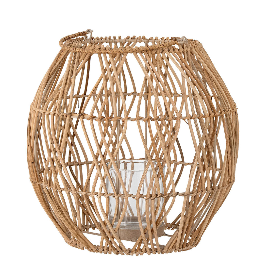 Creative Collection Maiga Lantern with Glass, Nature, Rattan