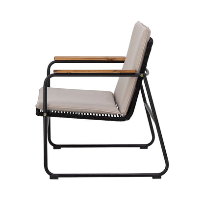 Bloomingville Hampton Lounge chair, black, metal