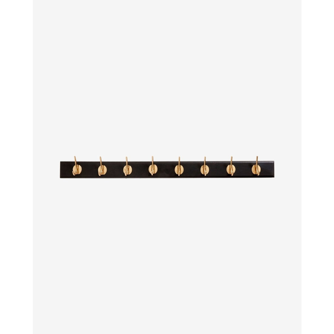 Nordal - Edgy hooks in wood with 8 brass hooks - 90 cm - black