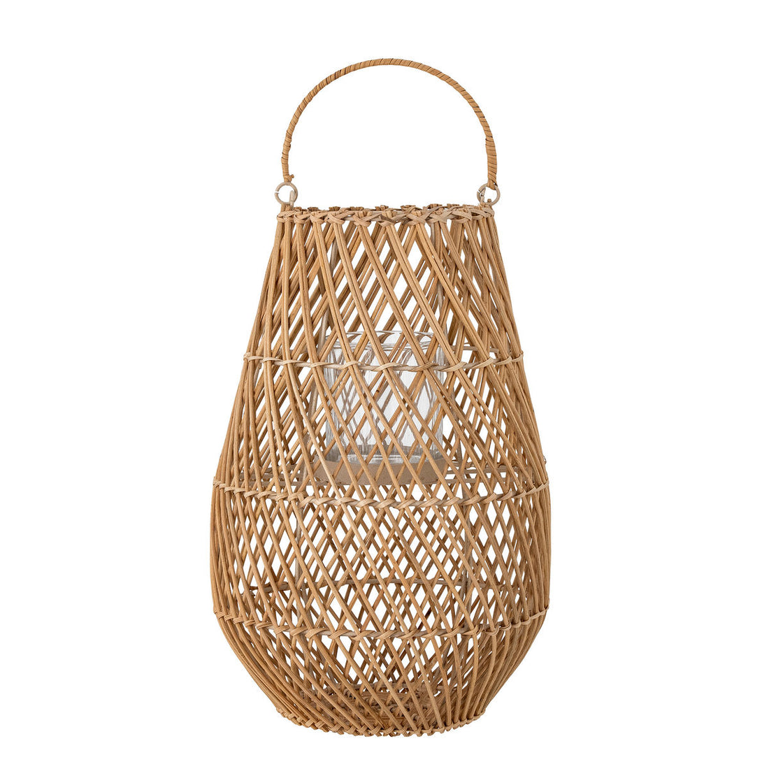 Creative Collection Edin Lantern w/Glass, Nature, Rattan