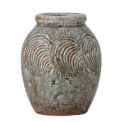 Bloomingville Damian Deko Vase, Green, Terracotta