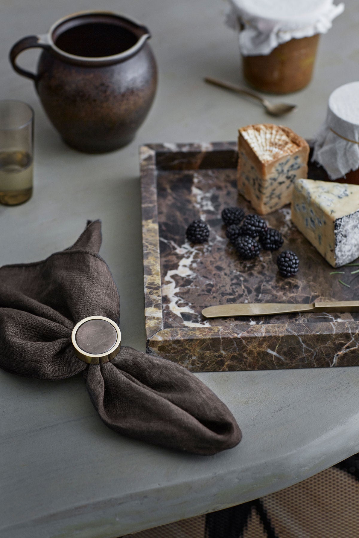 Cozy Living Jilly Marble Tray - TOFFEE BROWN - SQUARE