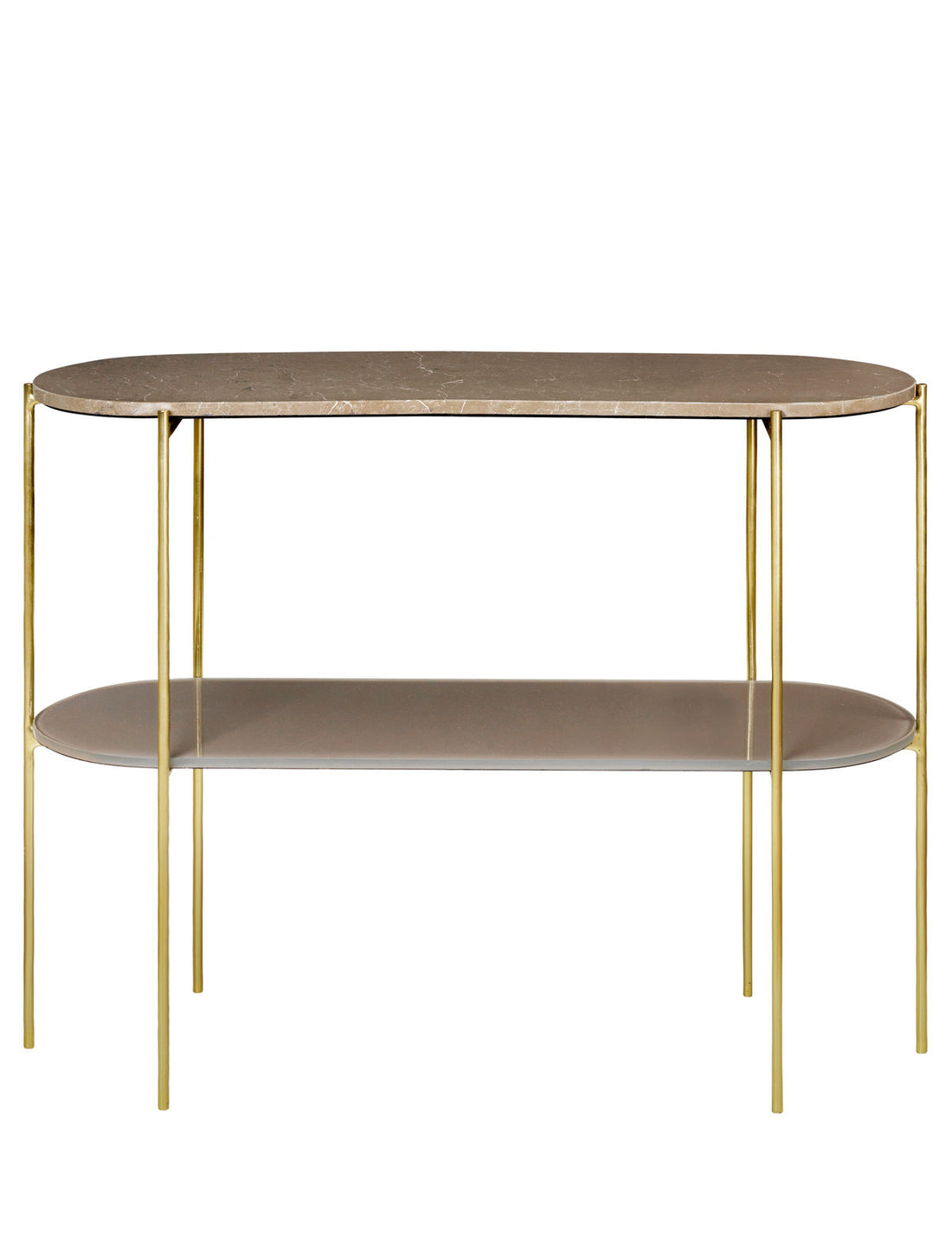 Cozy Living Laura Console MarbleTable  - TOFFEE BROWN with Brass Base