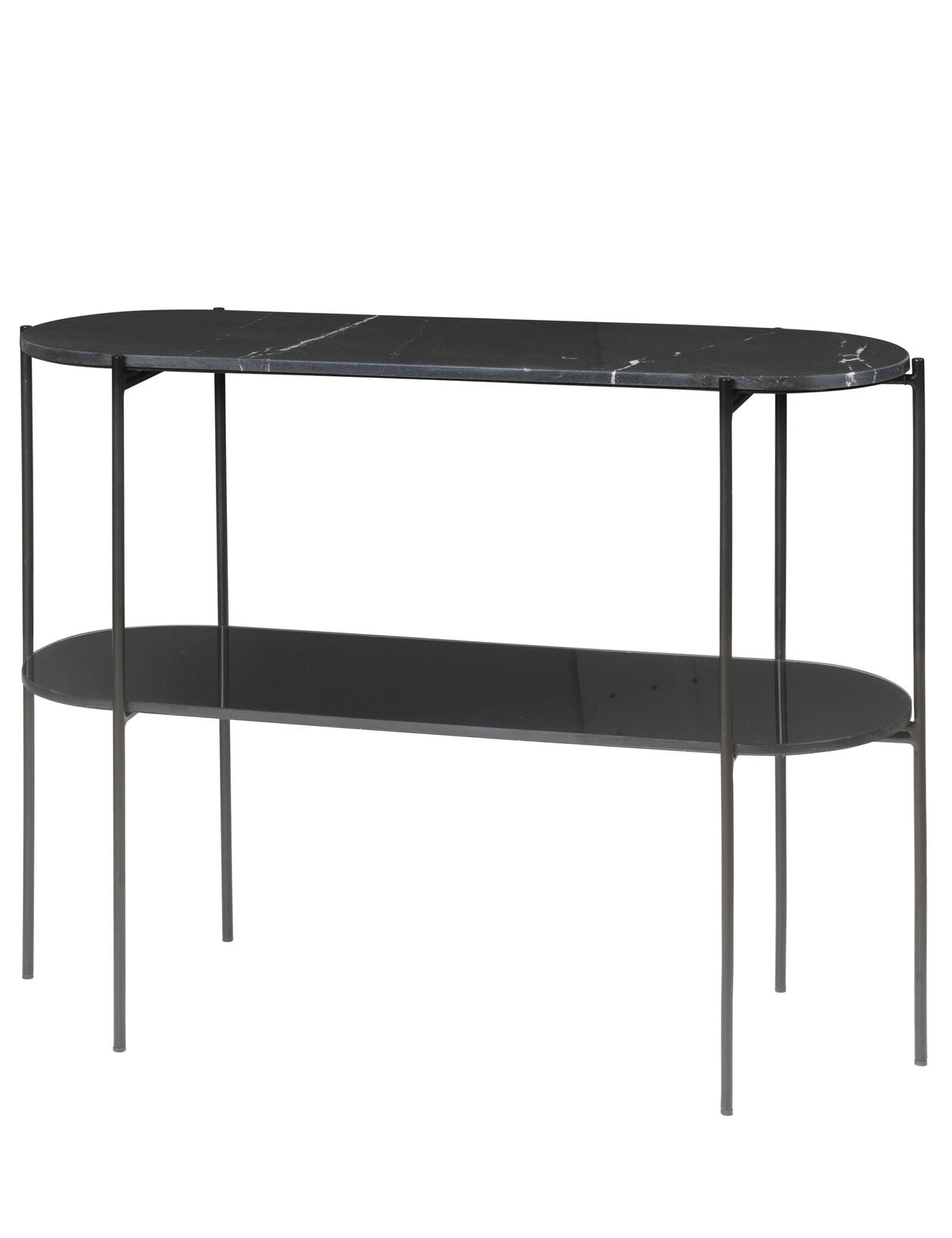 Cozy Living Laura Console Marbletable - Noir With Black Powder Base