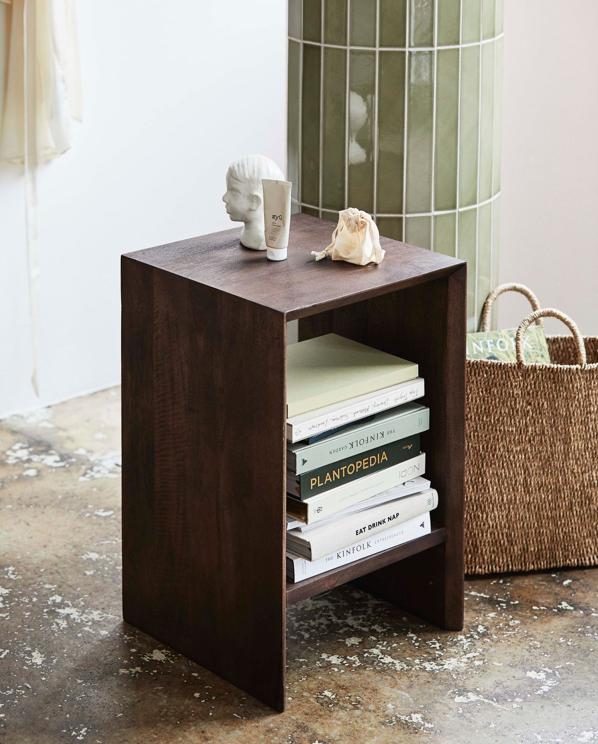 Napo bedside table/side table - dark brown