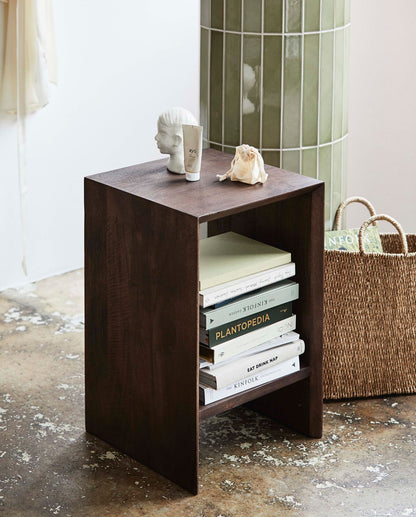 Napo bedside table/side table - dark brown