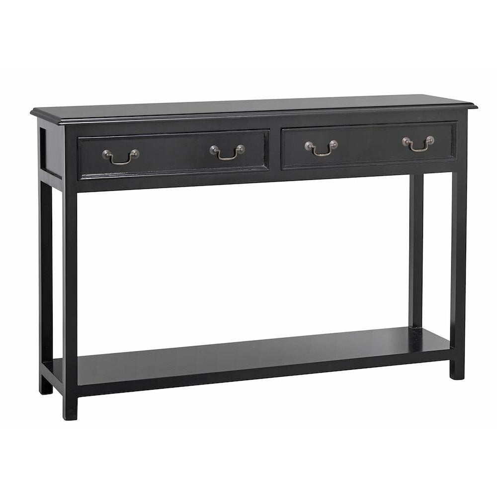 Nordal MOSS console table in wood with drawers - 122x33 - black
