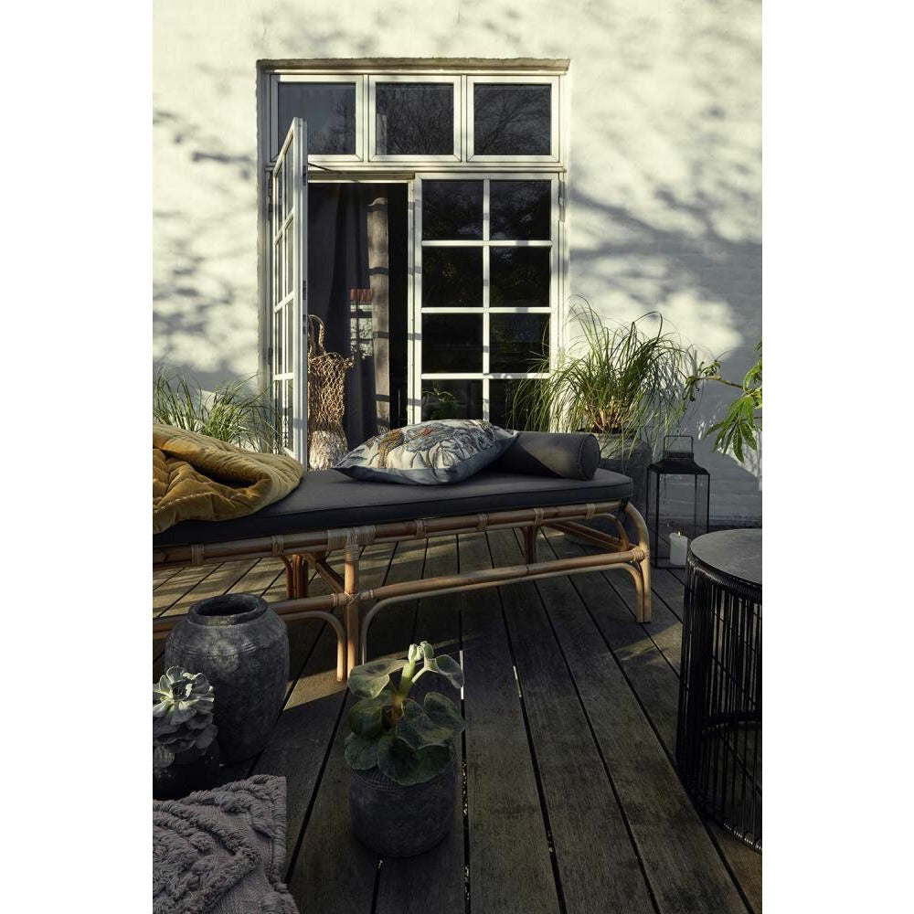 Nordal Bali Daybed in Rattan with Cushion - L203 cm - Nature/Gray
