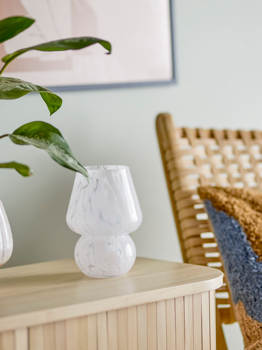 Bloomingville Halim Vase, Hvid, Glas - Bloomingville - DesignGaragen.dk
