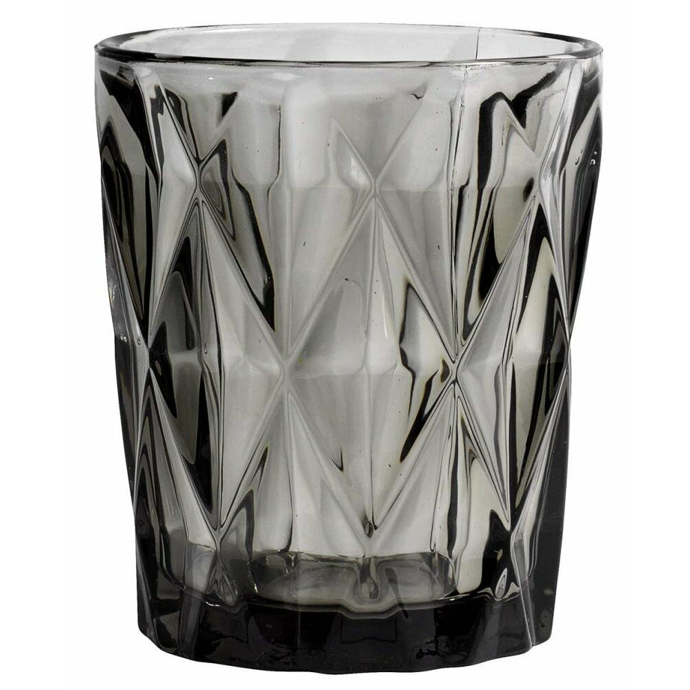 DIAMOND water glass - h10 cm - smoke coloured