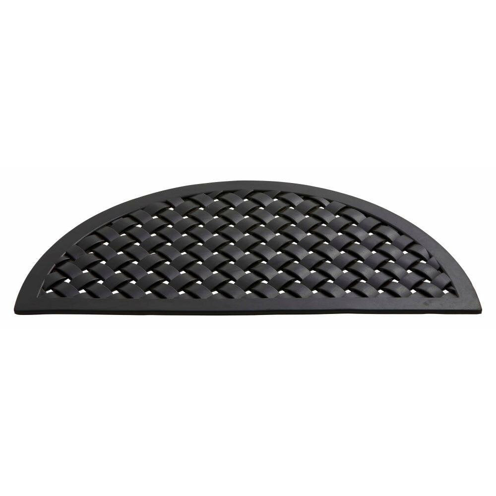 Nordal - doormat in rubber - semicircle braid - 48x94 cm - black