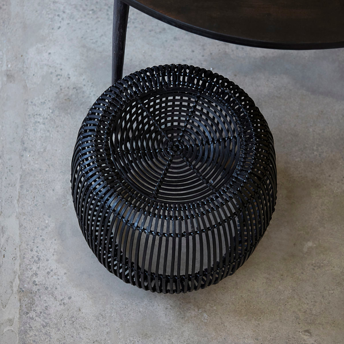 House Doctor stool, Modern, Black-H: 45 cm, DIA: 52 cm