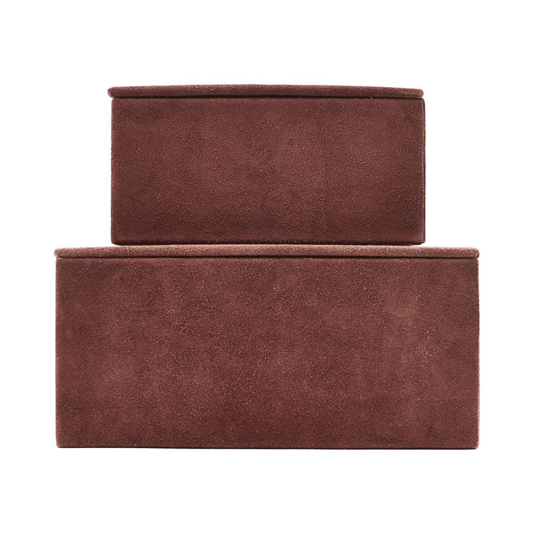 House Doctor - Suede storage boxes with 2 - Henna