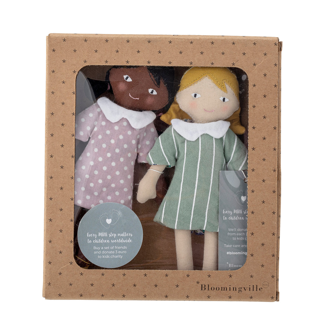 Hella &amp; Stella Doll, Lilla, Bomuld - L6xH16 cm, Set of 2 - BLOOMINGVILLE MINI - DesignGaragen.dk
