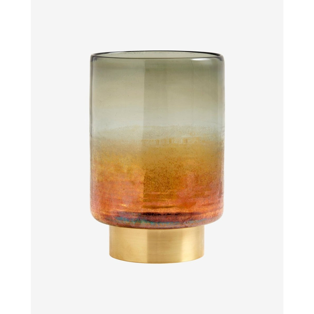 Candlestick in glass and brass - H26 cm - Multi colored