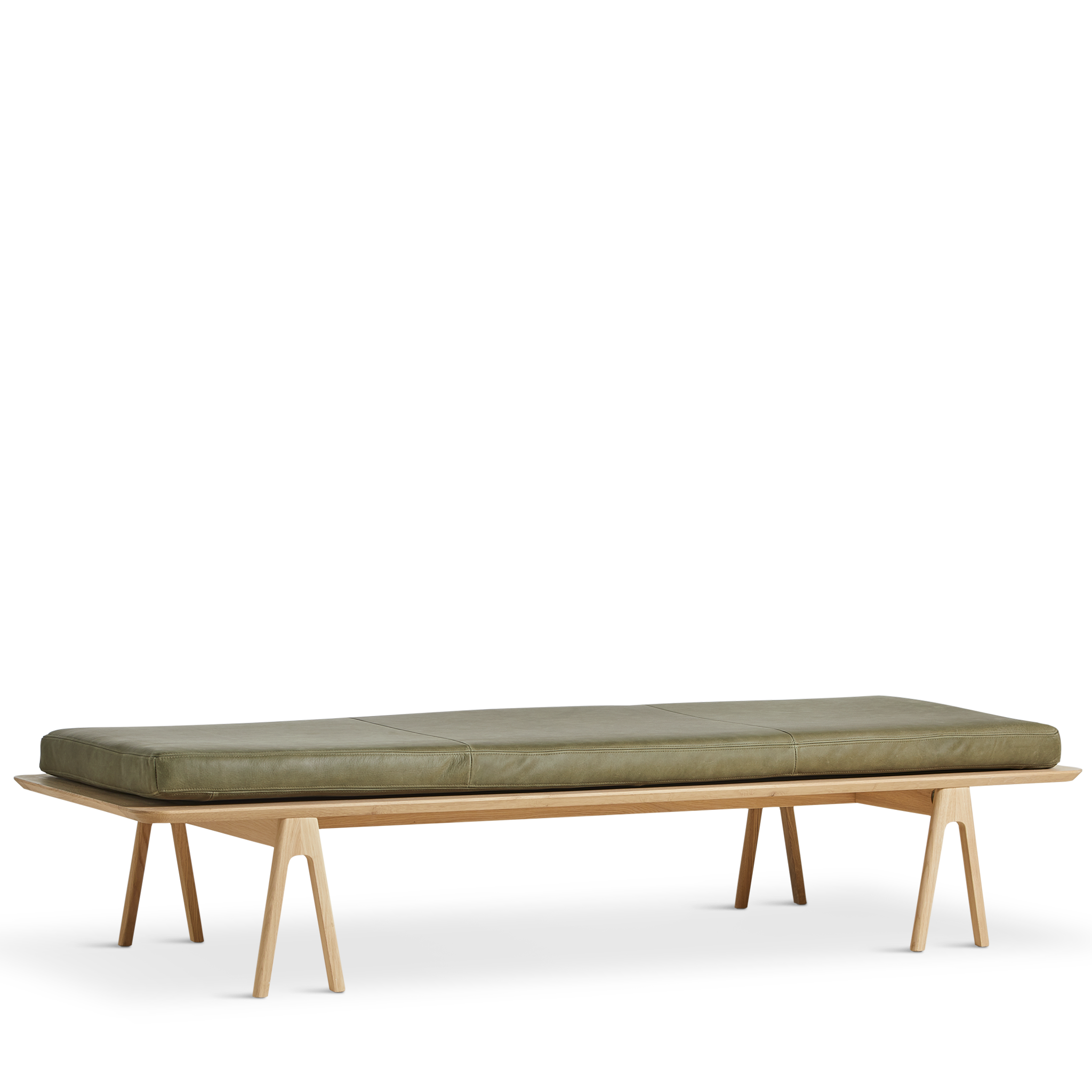 WOUD - Level daybed - Moss green/oak 190x76,50x41 cm - WOUD - DesignGaragen.dk