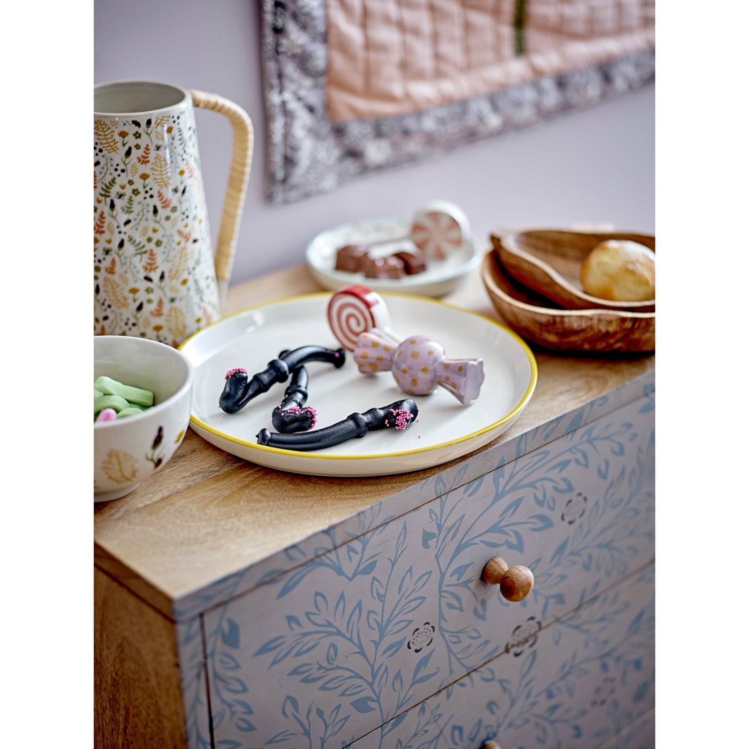 Tanne Væg Dekoration, Rosa, Bomuld - L100xH100 cm - BLOOMINGVILLE MINI - DesignGaragen.dk