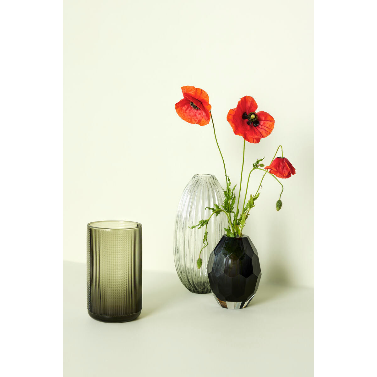Pretty - ripple vase røgfarve Ø15xh30cm