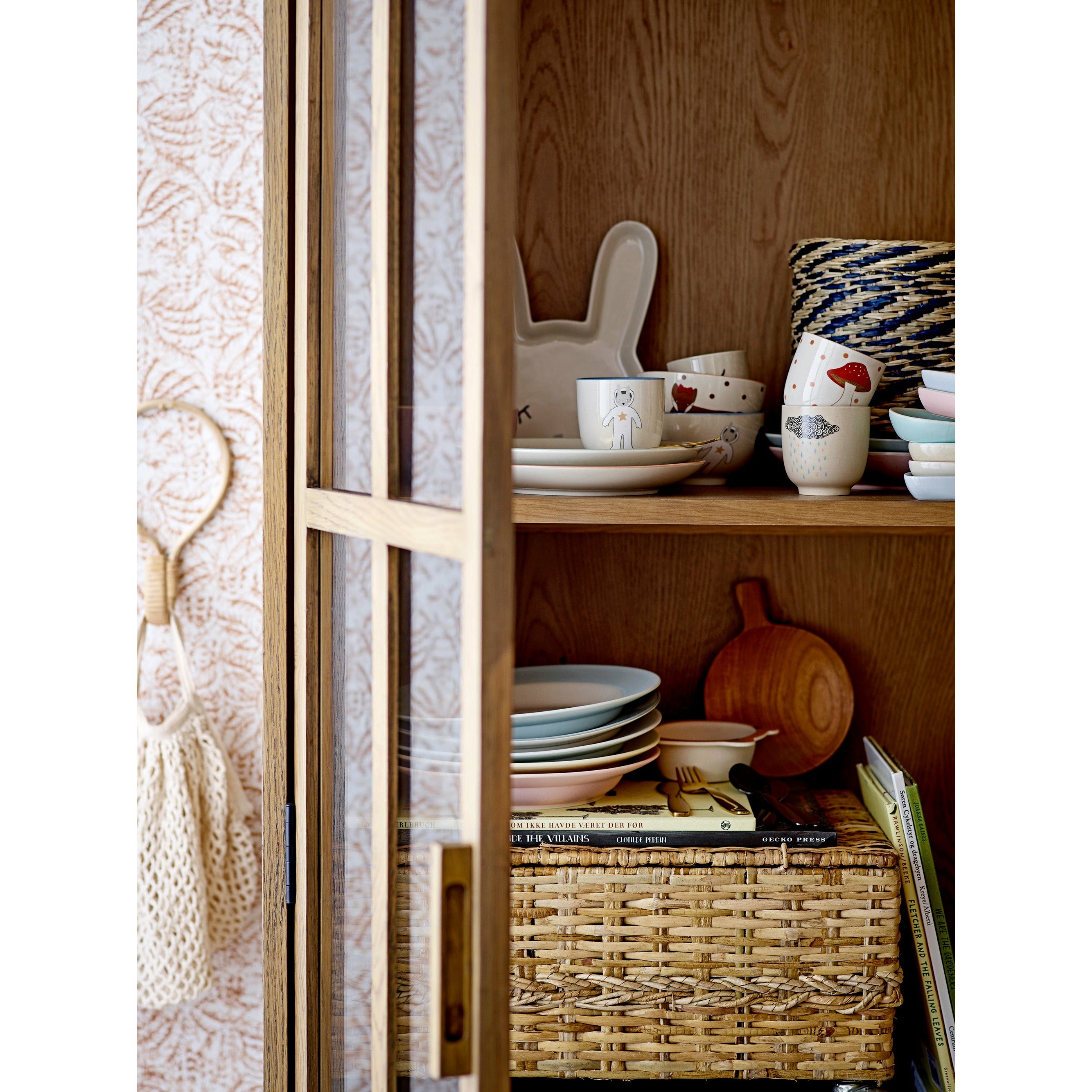 BLOOMINGVILLE MINI Colin Kurv m/Låg, Natur, Rattan - L48xH29xW33/L56xH35,5xW40 cm, Set of 2 - DesignGaragen.dk.