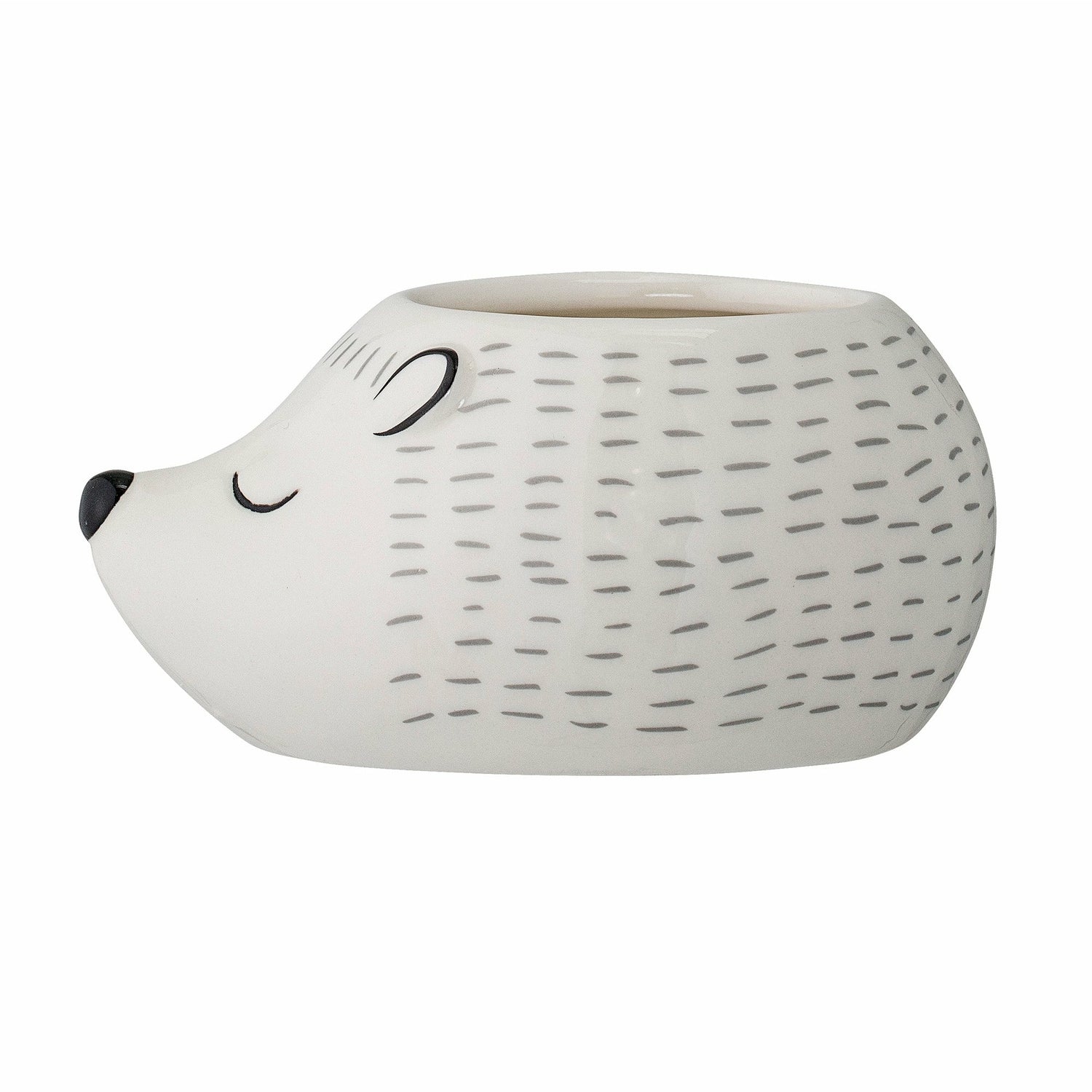 BLOOMINGVILLE MINI Kassander Krukke, Hvid, Stentøj - L13xH6,5xW9,5 cm - DesignGaragen.dk.