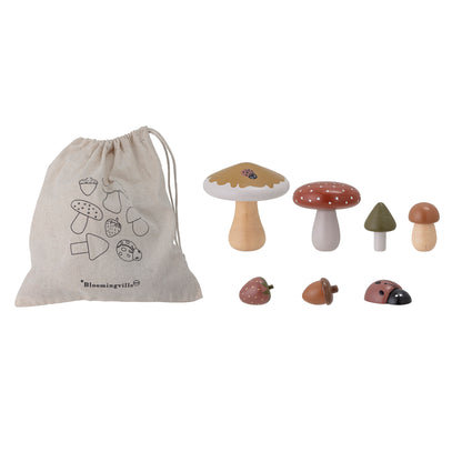 BLOOMINGVILLE MINI Jonn Legetøj, Natur, Lotus - D11xH11 cm, Set of 7 - DesignGaragen.dk.