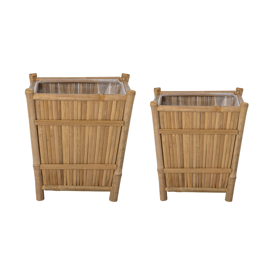 BLOOMINGVILLE Sole Urtepotteskjuler, Natur, Bambus - L51xH52xW51/L45xH48xW45 cm, Set of 2 - DesignGaragen.dk.