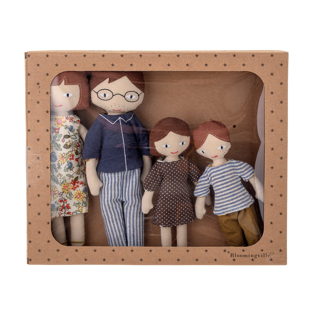Webster Doll, Brun, Bomuld - L9xH23xW4 cm, Set of 4 - BLOOMINGVILLE MINI - DesignGaragen.dk