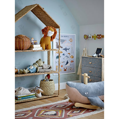 BLOOMINGVILLE MINI Moby Gyngehest, Hval, Blå, Polyester - L83xH59xW37 cm - DesignGaragen.dk.